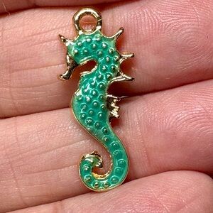 Gold and Green Seahorse Pendant for water 💦 Lovers